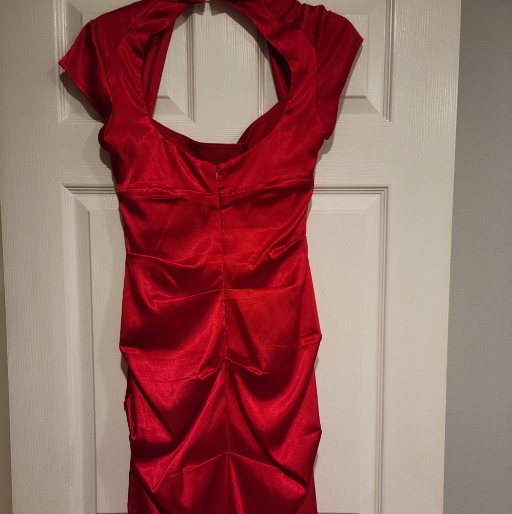Red Knee length dress